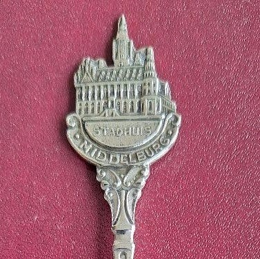 Verzilverd lepeltje Middelburg stadhuis oud, Ophalen of Verzenden