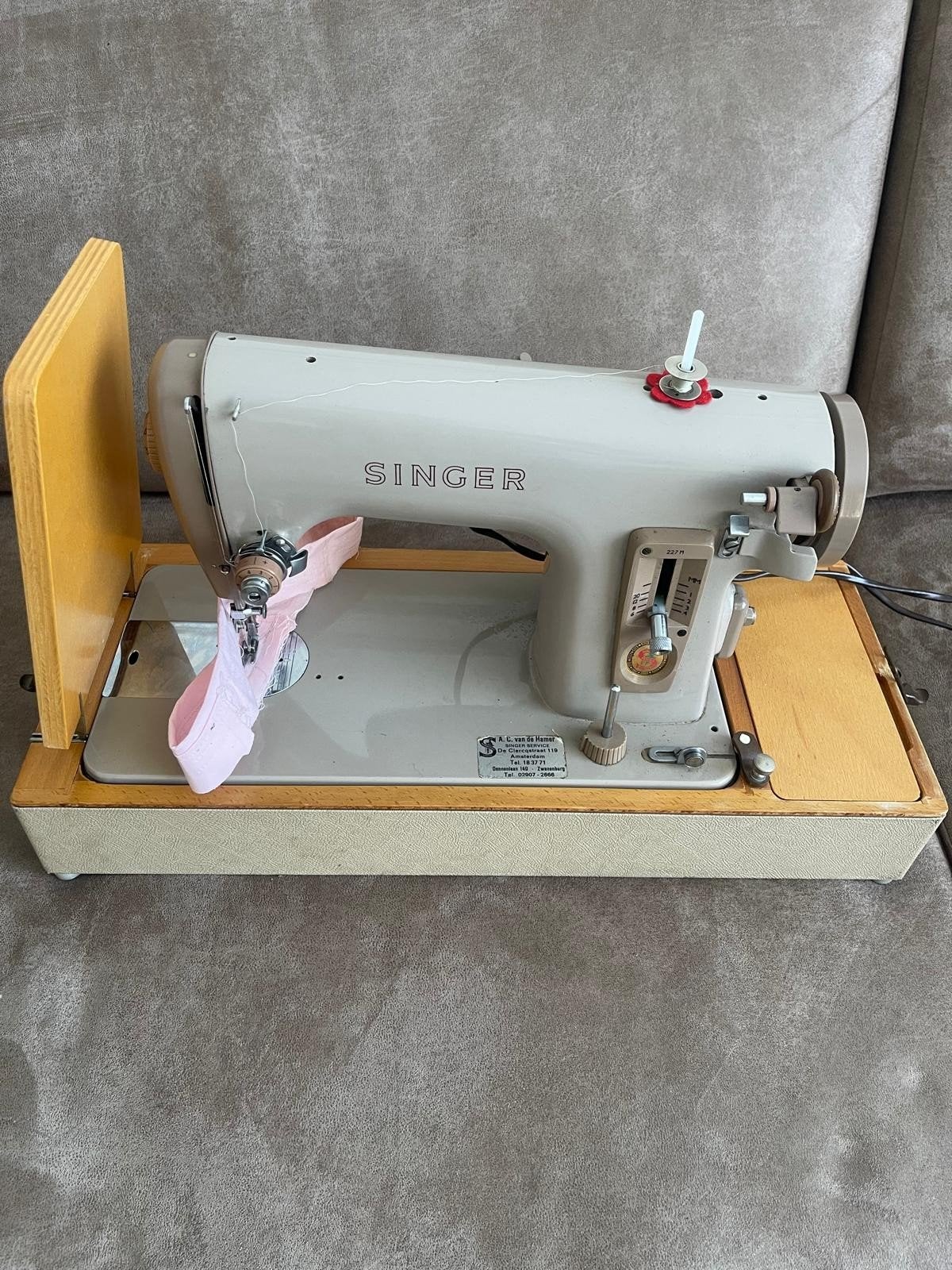 Vintage Singer Naaimachine met accessoires, Ophalen of Verzenden