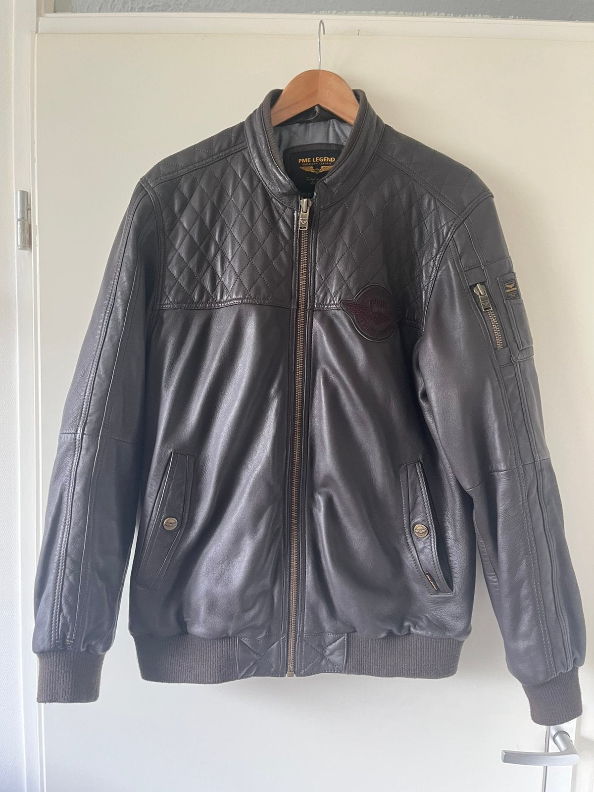 pme leren jas, Ophalen of Verzenden, Zo goed als nieuw, Maat 52/54 (L), Bruin