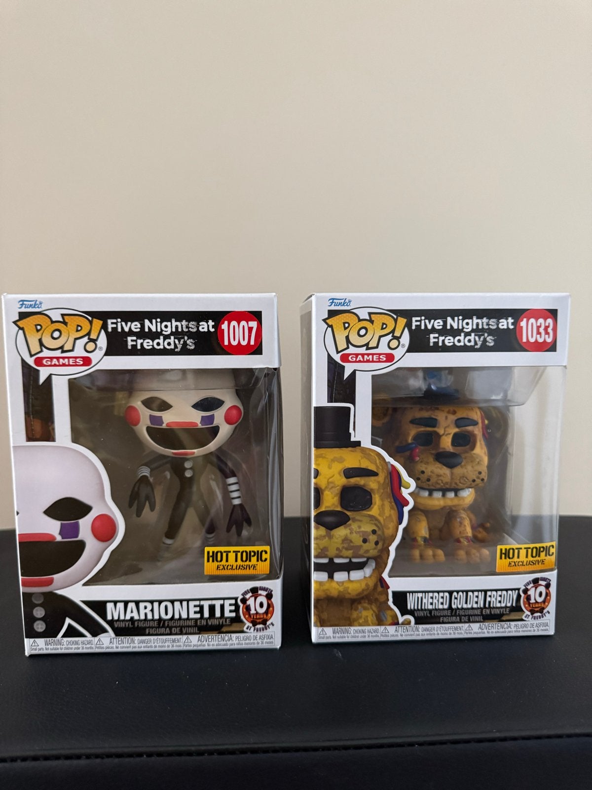Funko Pop FNAF Marionette & Withered Golden Freddy Hot Topic, Verzamelen, Poppetjes en Figuurtjes, Ophalen of Verzenden, Nieuw