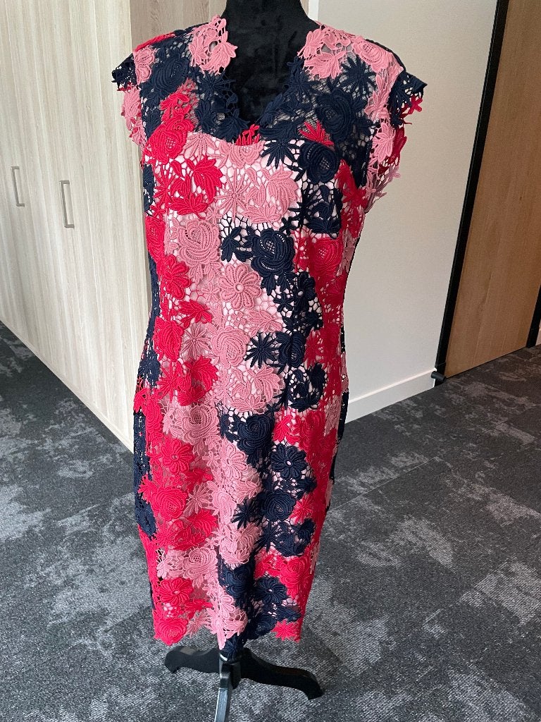 cocktail jurk, Kleding | Dames, Jurken, Zo goed als nieuw, Maat 38/40 (M), Meerkleurig, Knielengte, Ophalen of Verzenden