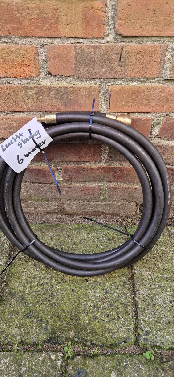 Luchtslang 6 meter met koppelingen, 100 liter of meer, Ophalen, Gebruikt