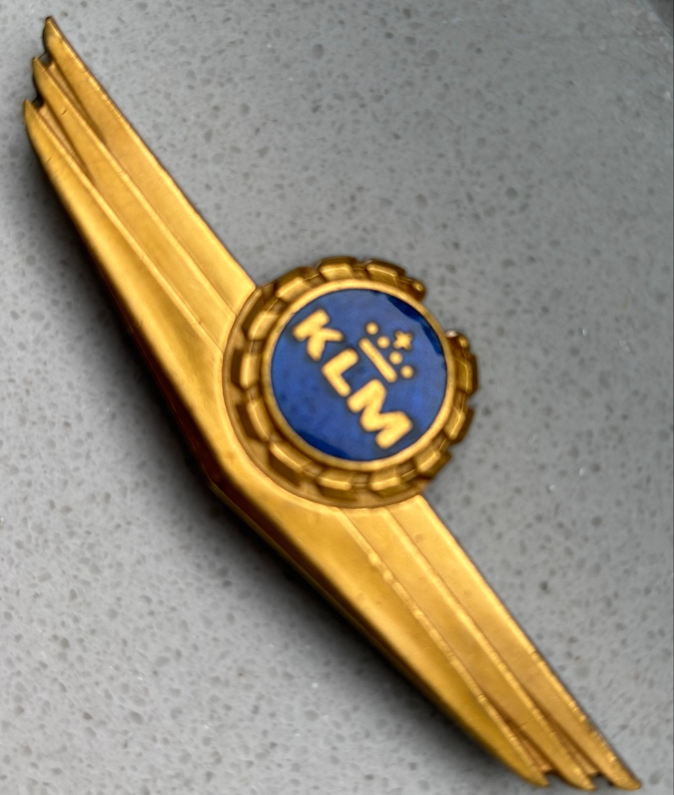 KLM Piloot Wing Oud Model Verguld Brons, Verzamelen, Ophalen of Verzenden, Gebruikt, Overige typen