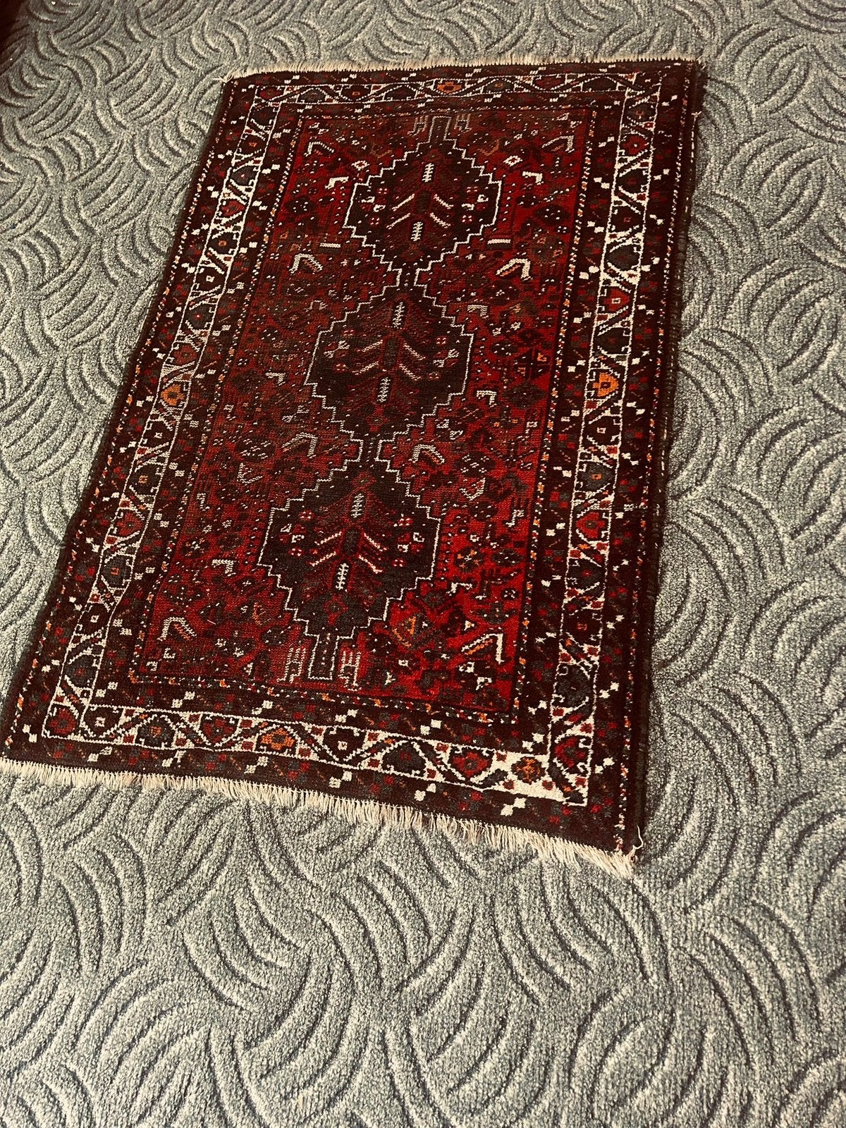 Antiek handgeknoopt iran tapijt/kleedje, Ophalen of Verzenden