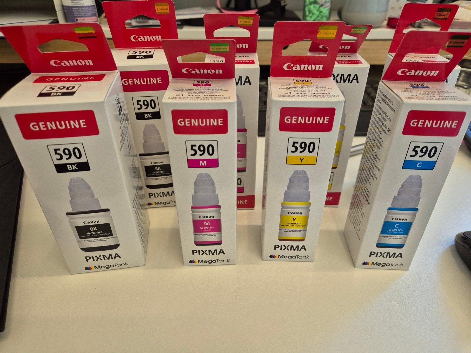 Originele Canon GI-590 inktflessen (BK, C, Y, M) - Nieuw, Computers en Software, Ophalen of Verzenden, Nieuw, Cartridge, Canon