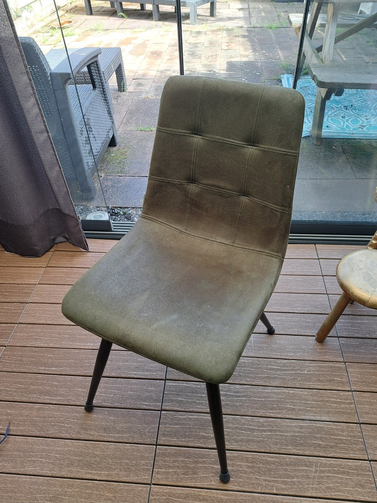 Label51 2 eetkamerstoelen, groen,  in goede staat, Ophalen, Overige kleuren, Zo goed als nieuw, Metaal