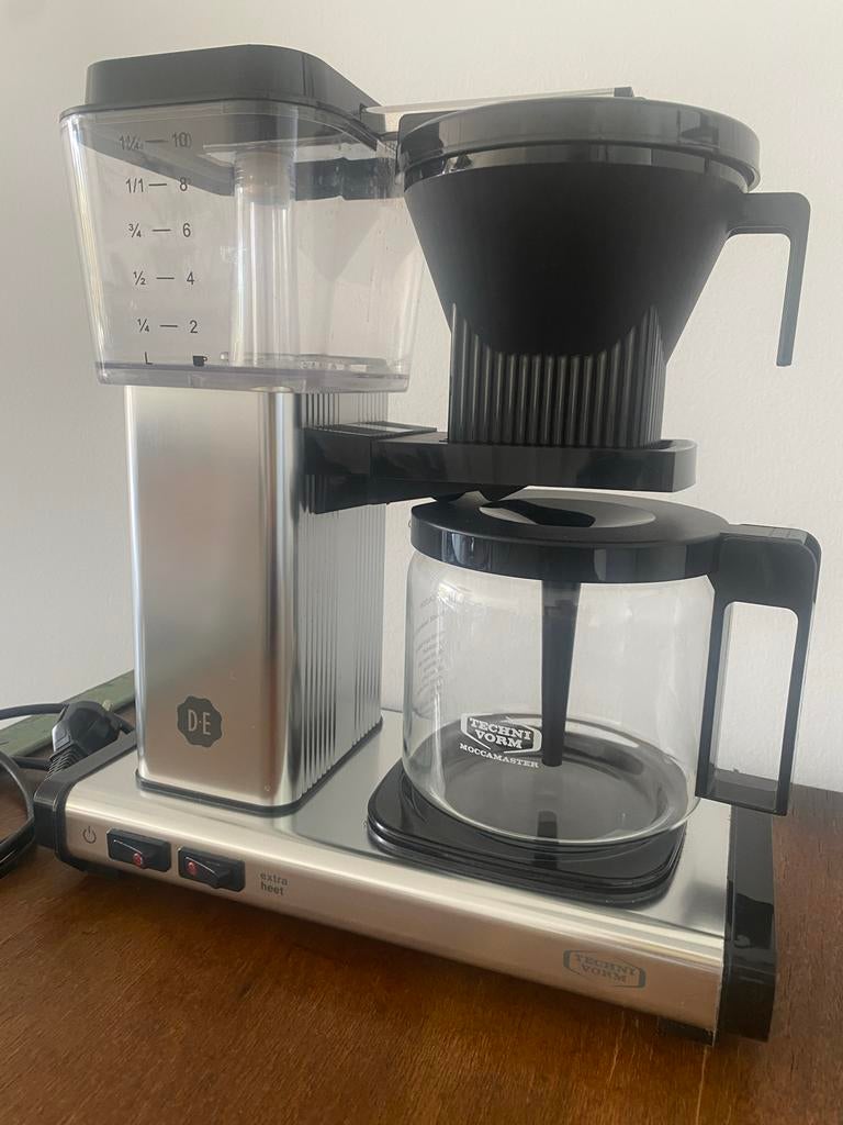 D•E TECHNIVORM Moccamaster Koffiezetapparaat Zilver, Gebruikt, 10 kopjes of meer, Koffiemachine, Gemalen koffie