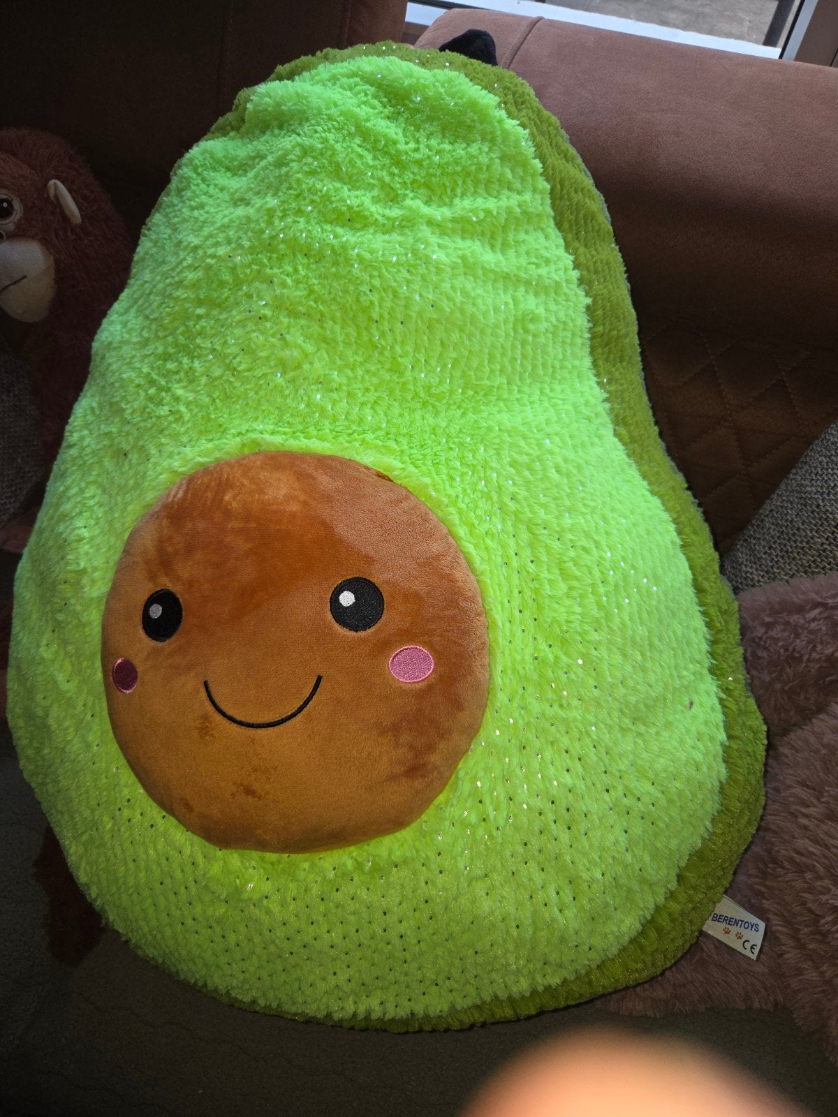 GROTE avocado knuffel 80cm, Kinderen en Baby's, Ophalen, Groen, Overige merken, Overige karakters