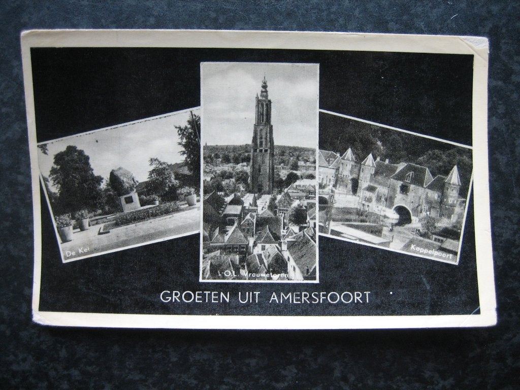 AMERSFOORT 3 luiks Groeten uit 1956    I, Ophalen of Verzenden, 1940 tot 1960, Utrecht