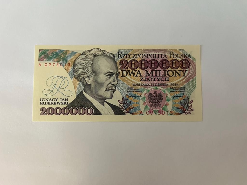 Zeldzaam Pools biljet: 2.000.000 Zloty Ignacy Paderewski, Verzenden, Polen, Los biljet