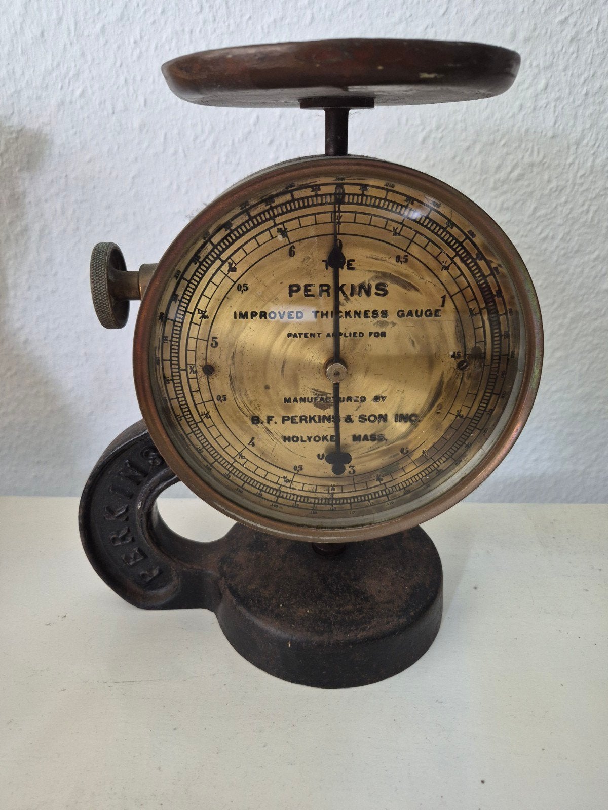 Antieke Perkins diktemeter - Improved Thickness Gauge, Antiek en Kunst, Ophalen of Verzenden