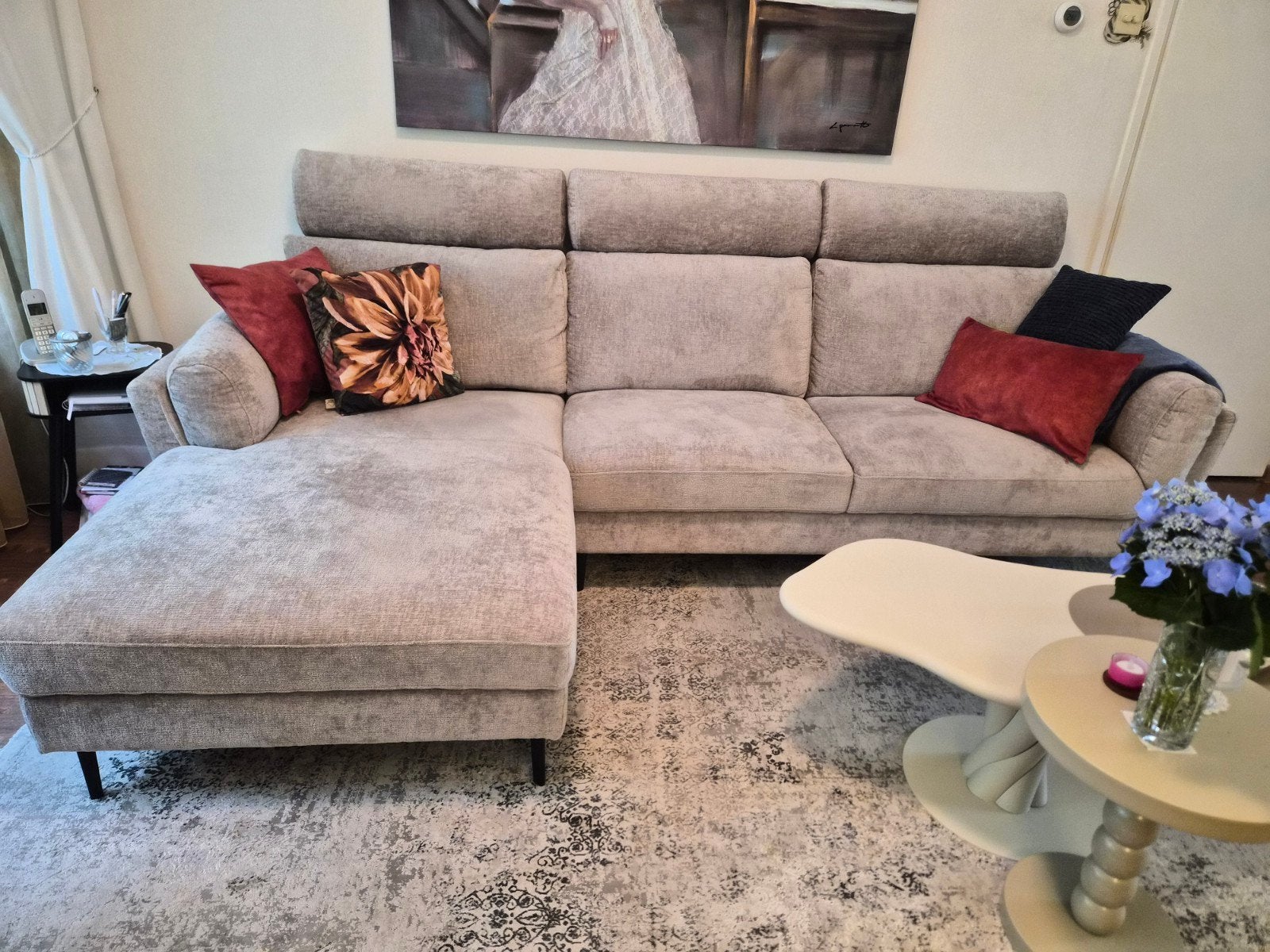 Zo goed als nieuwe Haco loungebank, grijs taupe, Huis en Inrichting, Banken | Bankstellen, Ophalen, 250 tot 300 cm, Hoekbank, Zo goed als nieuw