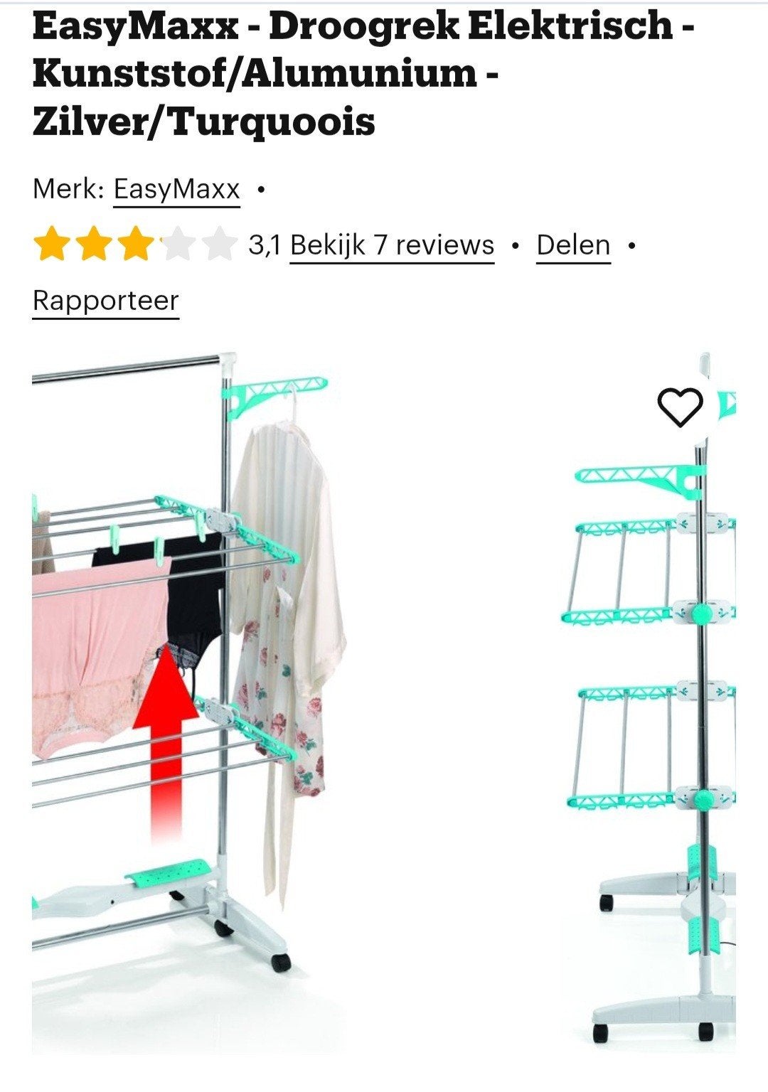 easymaxx electrisch droogrek, Ophalen, Zo goed als nieuw, Wasrek