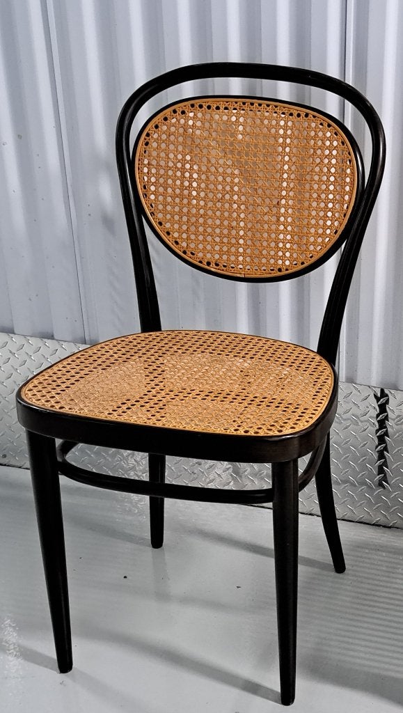 Thonet stoel - donket bruin hout hout met rieten zitting, Klassiek, Thonet 79, Gebogen hout, Design, Gebruikt, Bruin, Vier