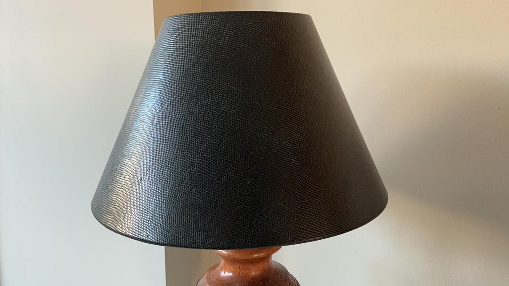 Donkerbruine lampenkap 35x17x22, Ophalen, Gebruikt, Bruin, Rond