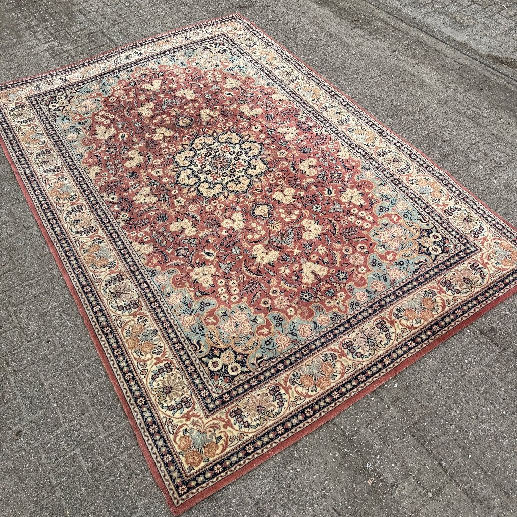 Prachtig Vintage Vloerkleed, Louis de Poortere met Rozen, Huis en Inrichting, Ophalen, Gebruikt, 150 tot 200 cm, 200 cm of meer