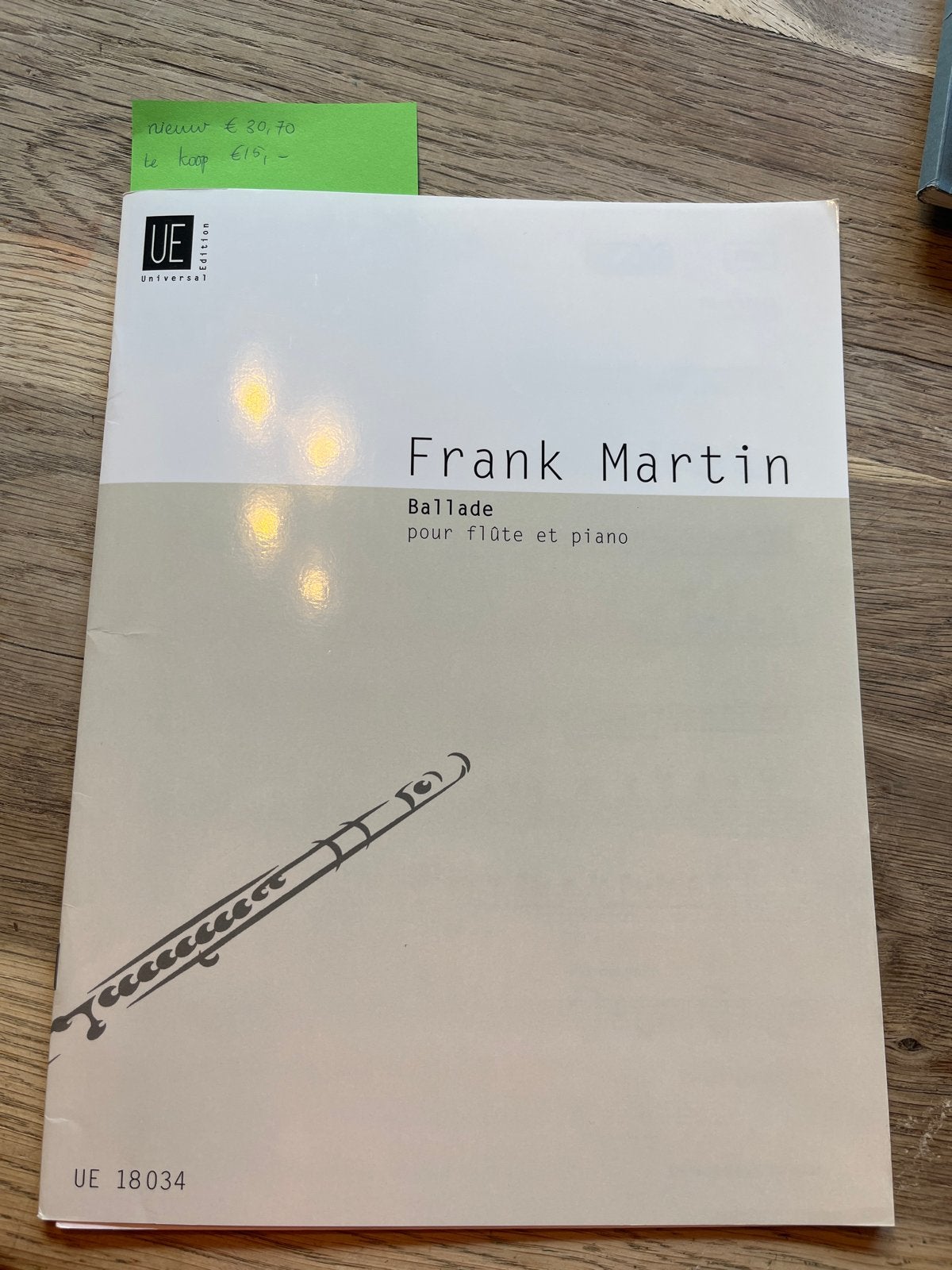 Frank Martin - Ballade voor fluit en piano (bladmuziek), Klassiek, Dwarsfluit of Piccolo, Ophalen of Verzenden, Zo goed als nieuw