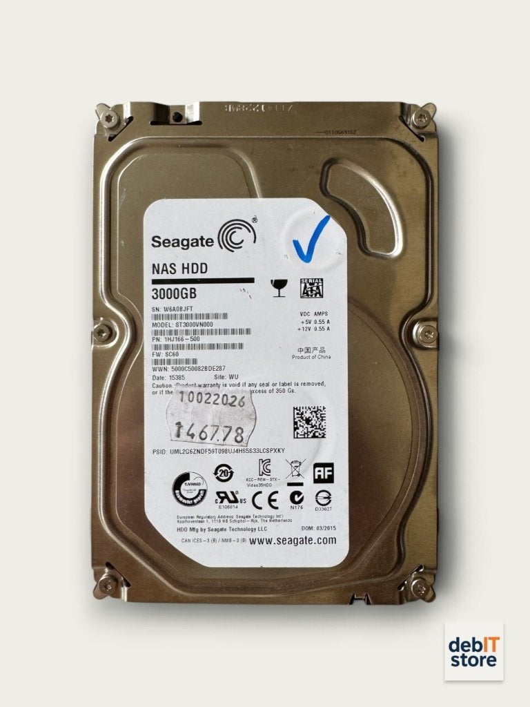Seagate 3tb NAS - Server HDD - ST3000VN000, Seagate, Server, Info@debitstore.nl, Ophalen of Verzenden
