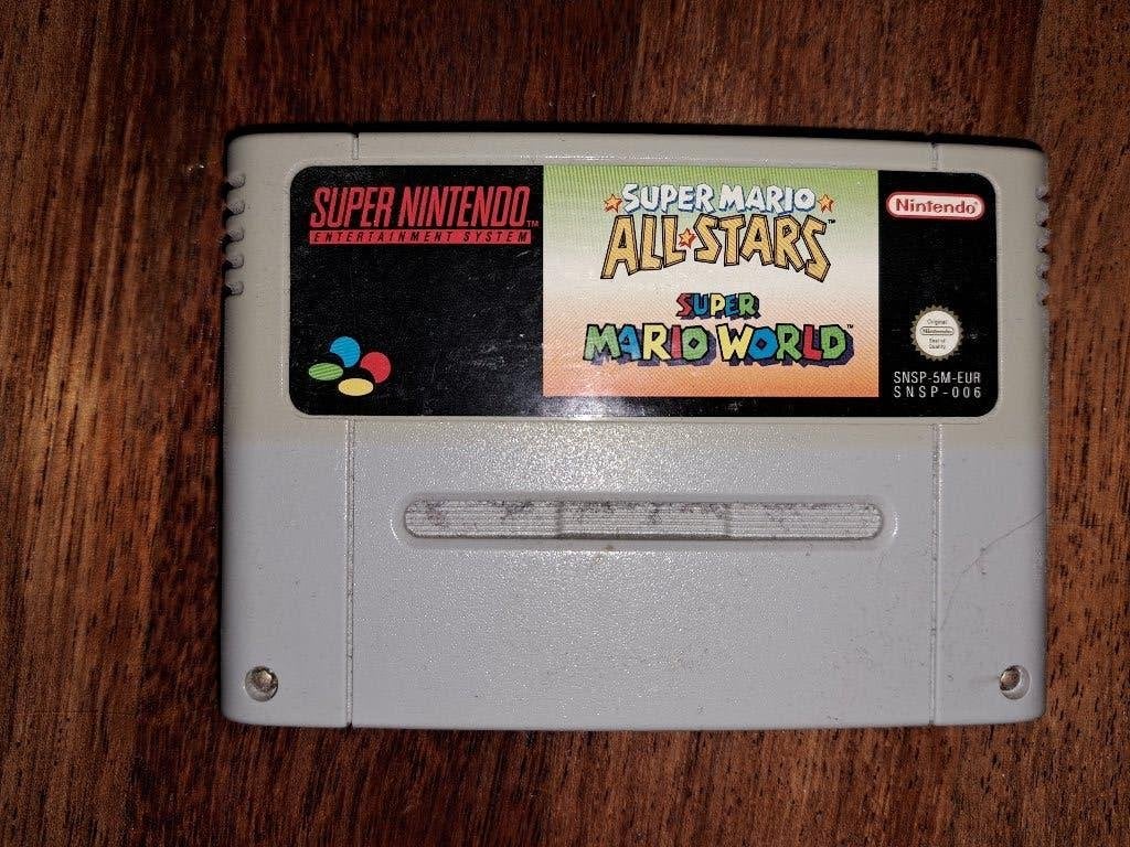 SNES super mario all stars met super mario world, Avontuur en Actie, 2 spelers, Ophalen of Verzenden, Zo goed als nieuw