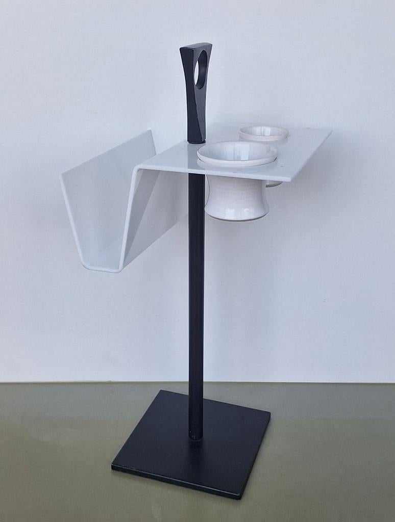 div vintage design tafel sidetable postmodern bijzettafeltje, Ophalen, 55 tot 75 cm, 60 cm of meer, Rechthoekig