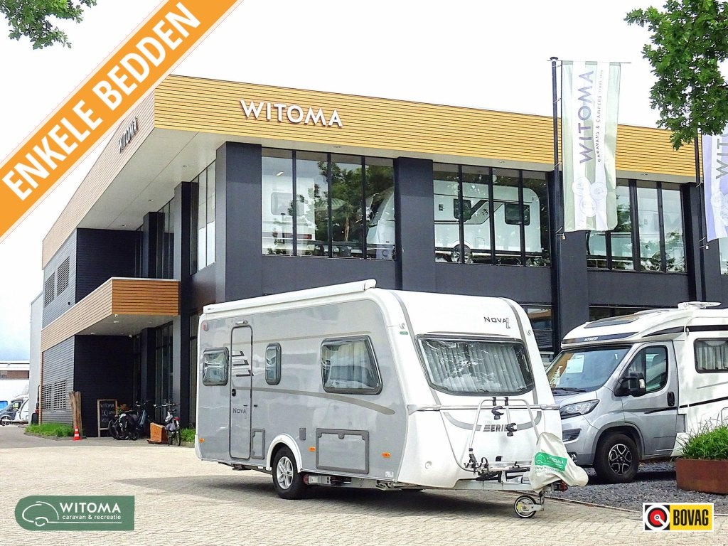 Eriba Nova Light 470 super compleet uitgevoerd, Caravans en Kamperen, Caravans, Standaardzit, Schokbreker, Bedrijf, Tot en met 3