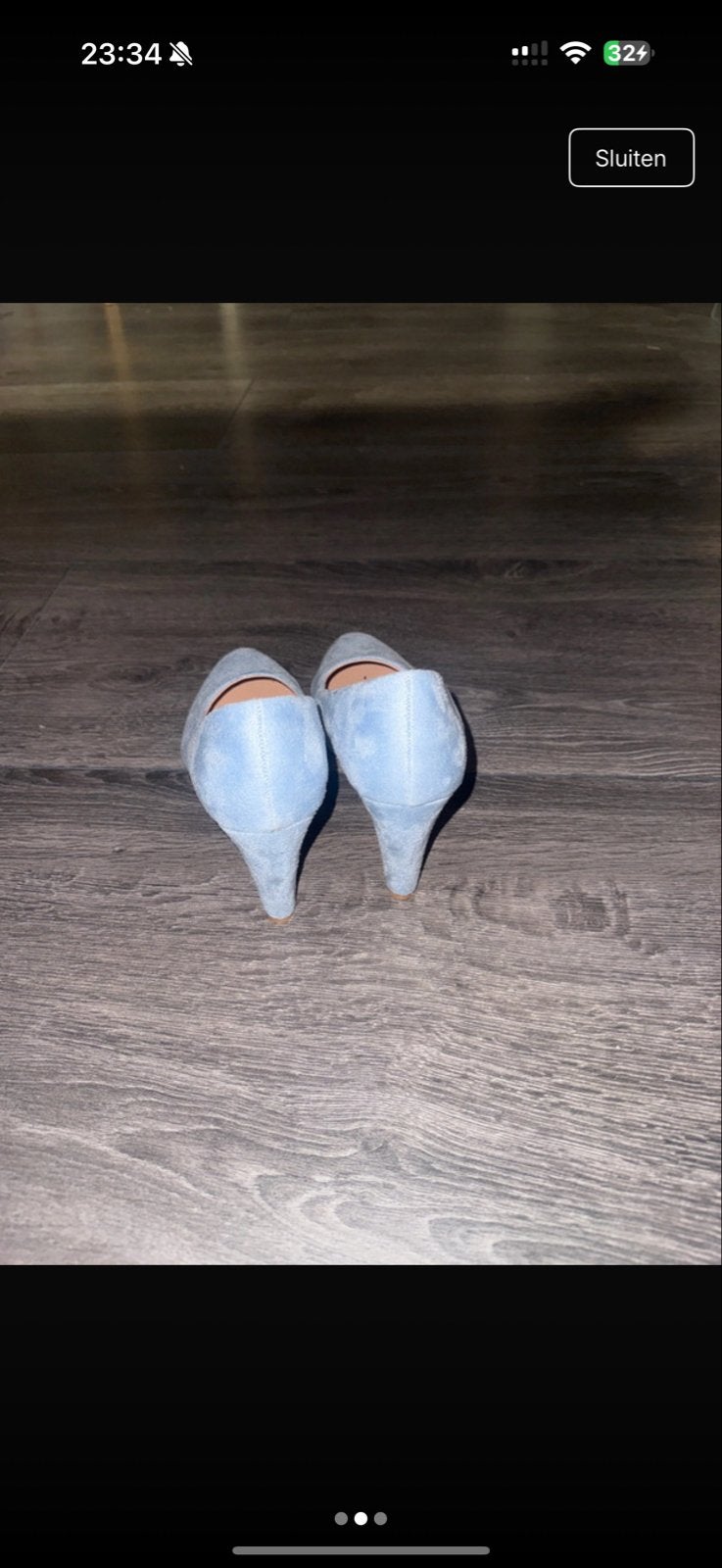 Lichtblauwe pumps met hak, Ophalen, Pumps, Blauw, Zo goed als nieuw