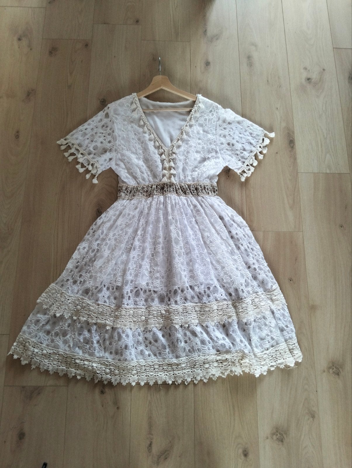 Nieuwe Kanten Ibiza Jurk, Ophalen of Verzenden, Nieuw, Maat 36 (S), Beige
