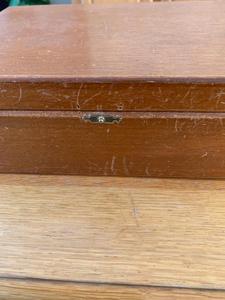 Vintage houten naaibox, Hobby en Vrije tijd, Naaien en Fournituren, Ophalen of Verzenden, Gebruikt