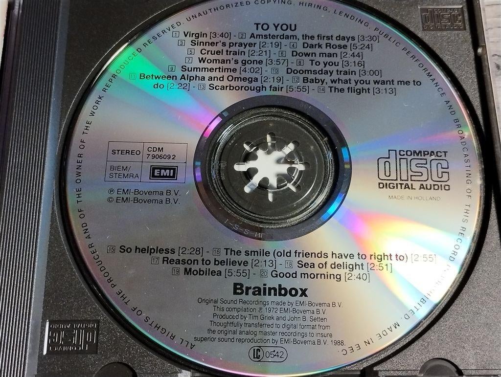 Brainbox – To You, Ophalen of Verzenden, Zo goed als nieuw, Poprock