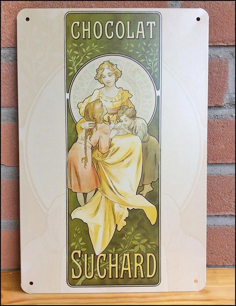 ALPHONSE MUCHA Chocolat Suchard Jugendstil Wandbord, Verzamelen, Ophalen of Verzenden, Nieuw, Reclamebord