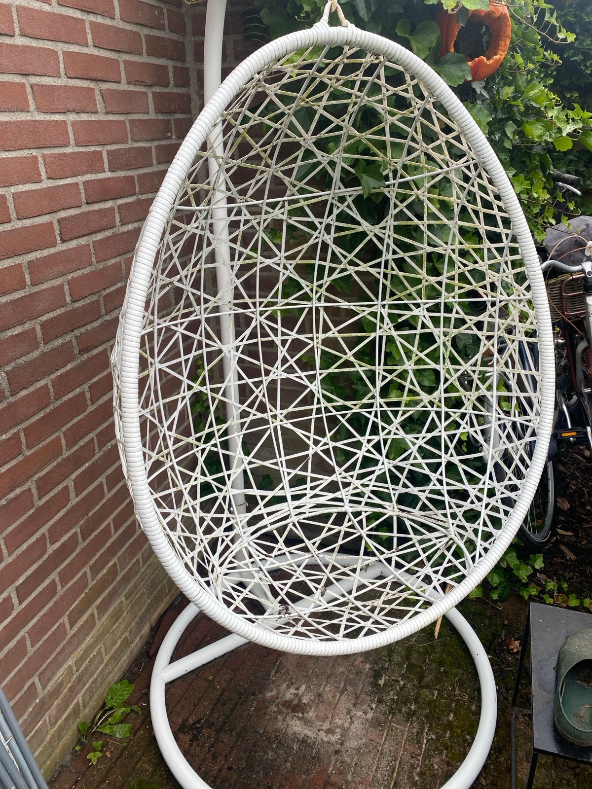 Witte hangstoel met standaard - Wicker, Ophalen, Gebruikt, Wicker