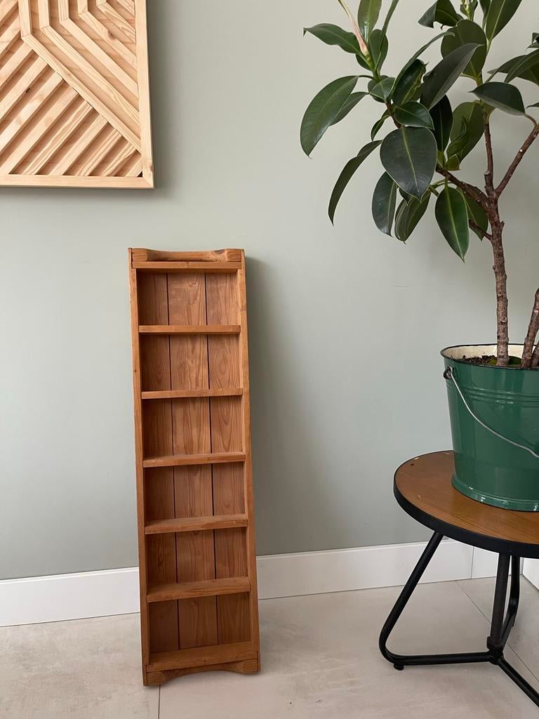 Vintage houten wandplank / stenen mal met 6 vakken, Ophalen of Verzenden, Gebruikt