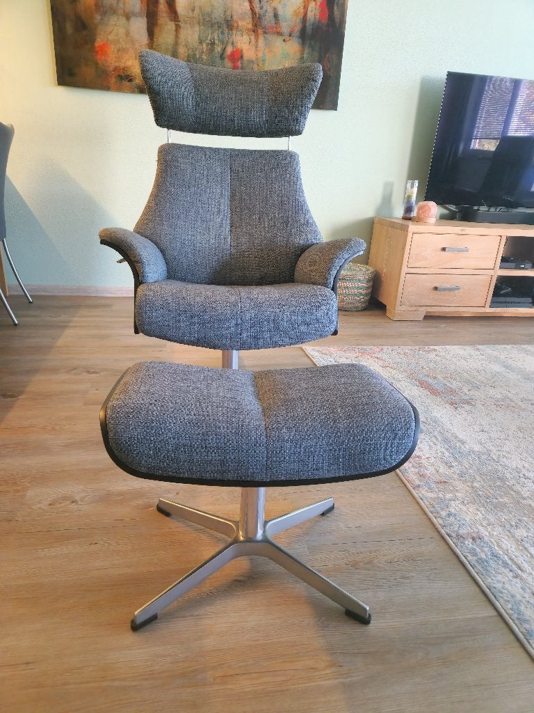 Wave fauteuil met hocker, Huis en Inrichting, Ophalen, Gebruikt, Hout, 75 tot 100 cm