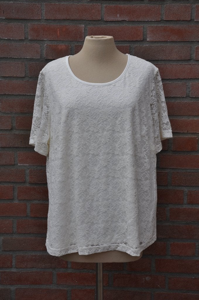 tshirt 46, top 46, dameskleding 46, xl, Bonprix, Wit, Zo goed als nieuw, Shirt of Top