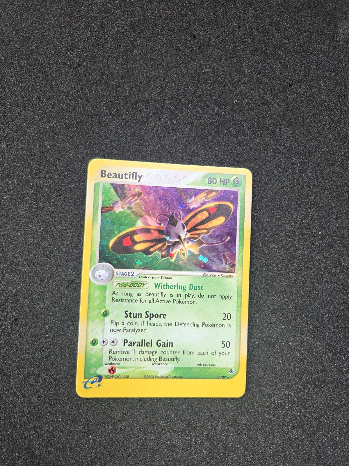 Beautifly 2 holo., Hobby en Vrije tijd, Ophalen of Verzenden, Zo goed als nieuw, Losse kaart, Foil