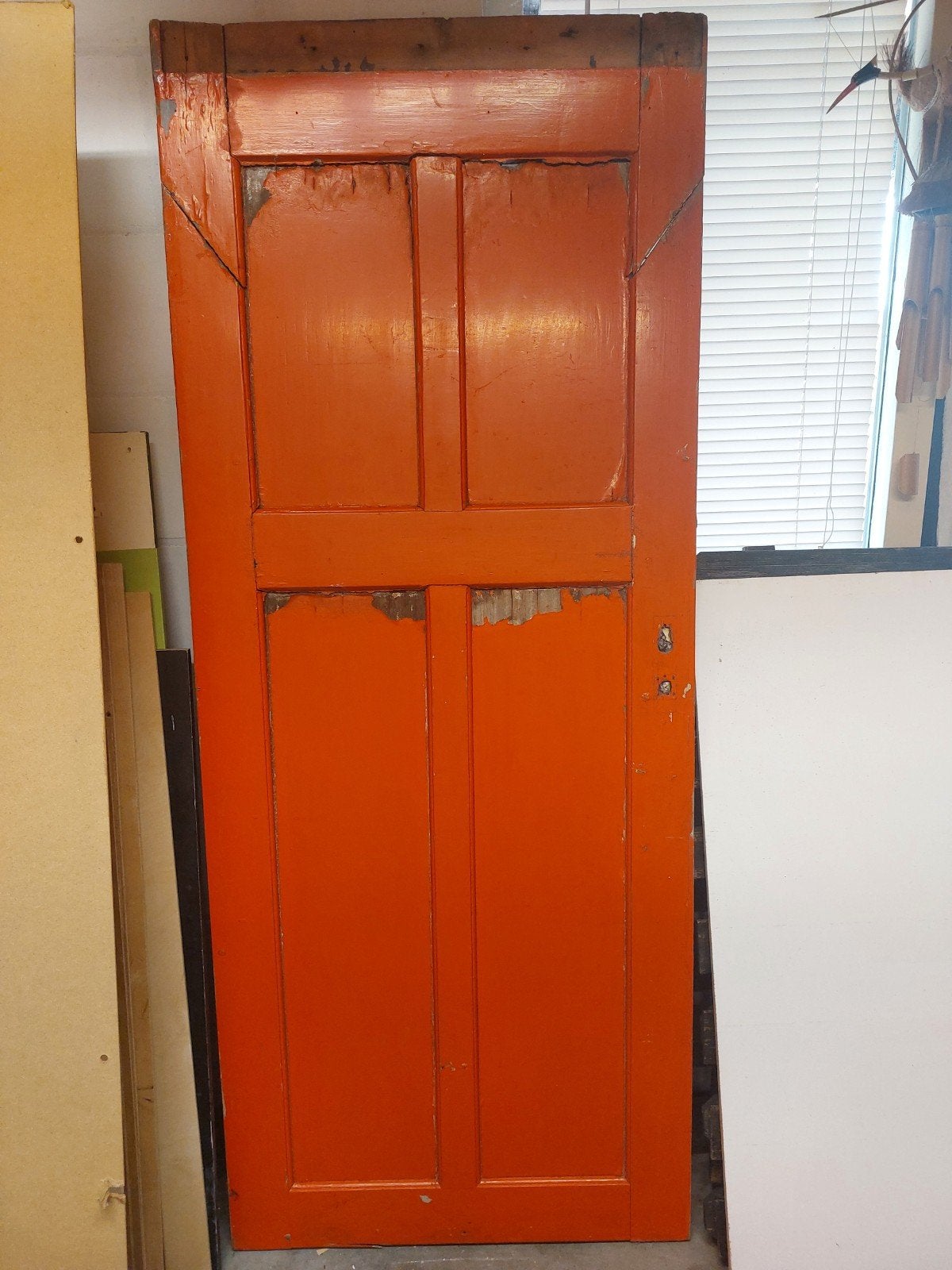 rode,grijze oude paneeldeur, Ophalen, Gebruikt, Binnendeur, 200 tot 215 cm