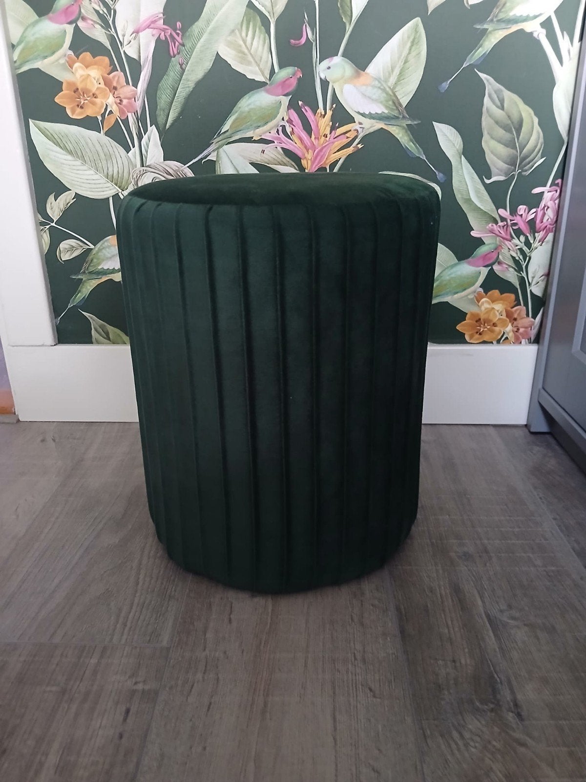Prachtig mooie groene poef, Overige materialen, Minder dan 50 cm, Gebruikt, Rond