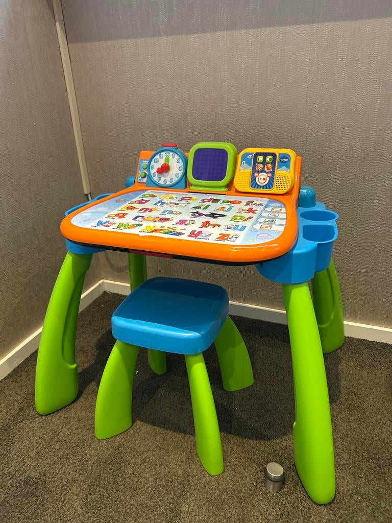 VTech Magisch Speel- en LeerBuro met Stoel en 4 Thema's, Ophalen of Verzenden, Zo goed als nieuw, Taal en Lezen, Met licht