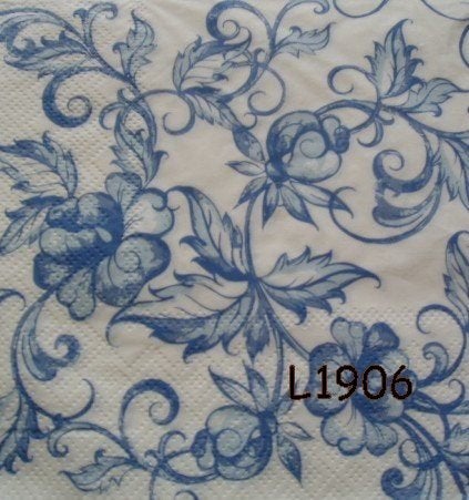 Servetten decoupage/bullet journal - Delfts blauw L1906 33ct, Verzenden, Nieuw