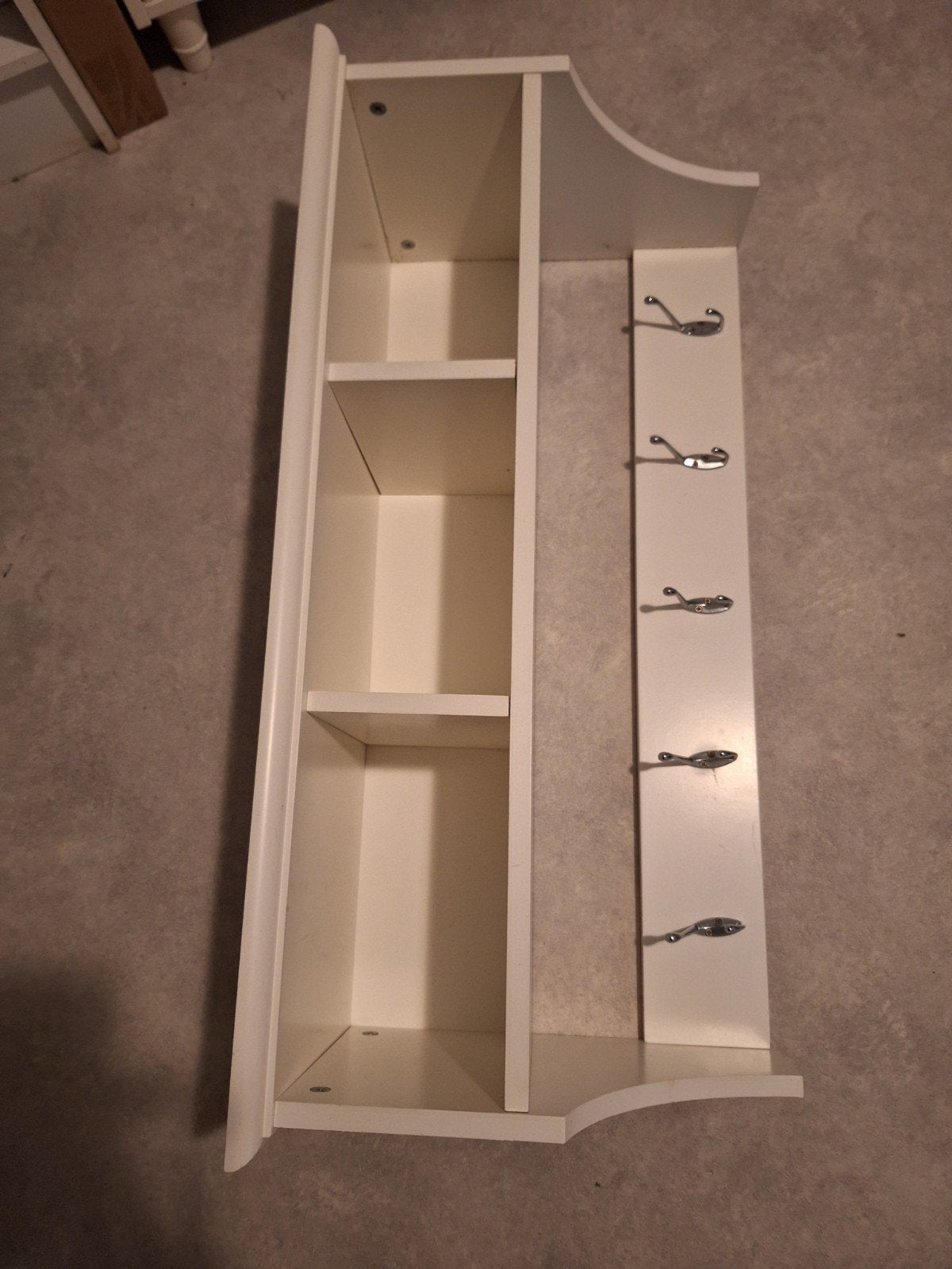Witte wandkapstok met opbergvakken, Huis en Inrichting, Gebruikt, Minder dan 100 cm, Hout, Ophalen