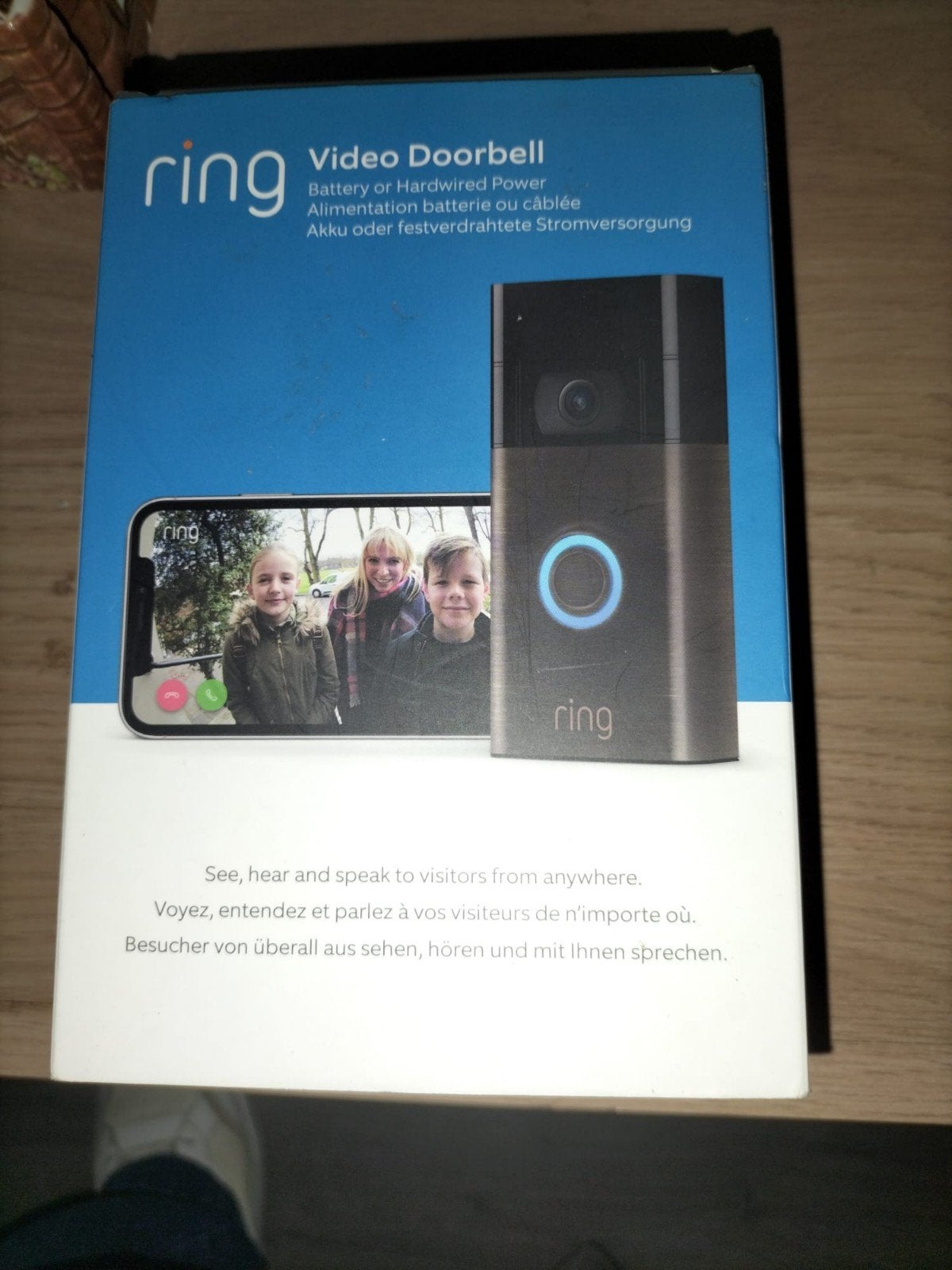 Ring Video Deurbel - Slimme Deurbel met Camera, Ophalen of Verzenden, Bewegingsdetectiesensor, Zo goed als nieuw, Draadloos