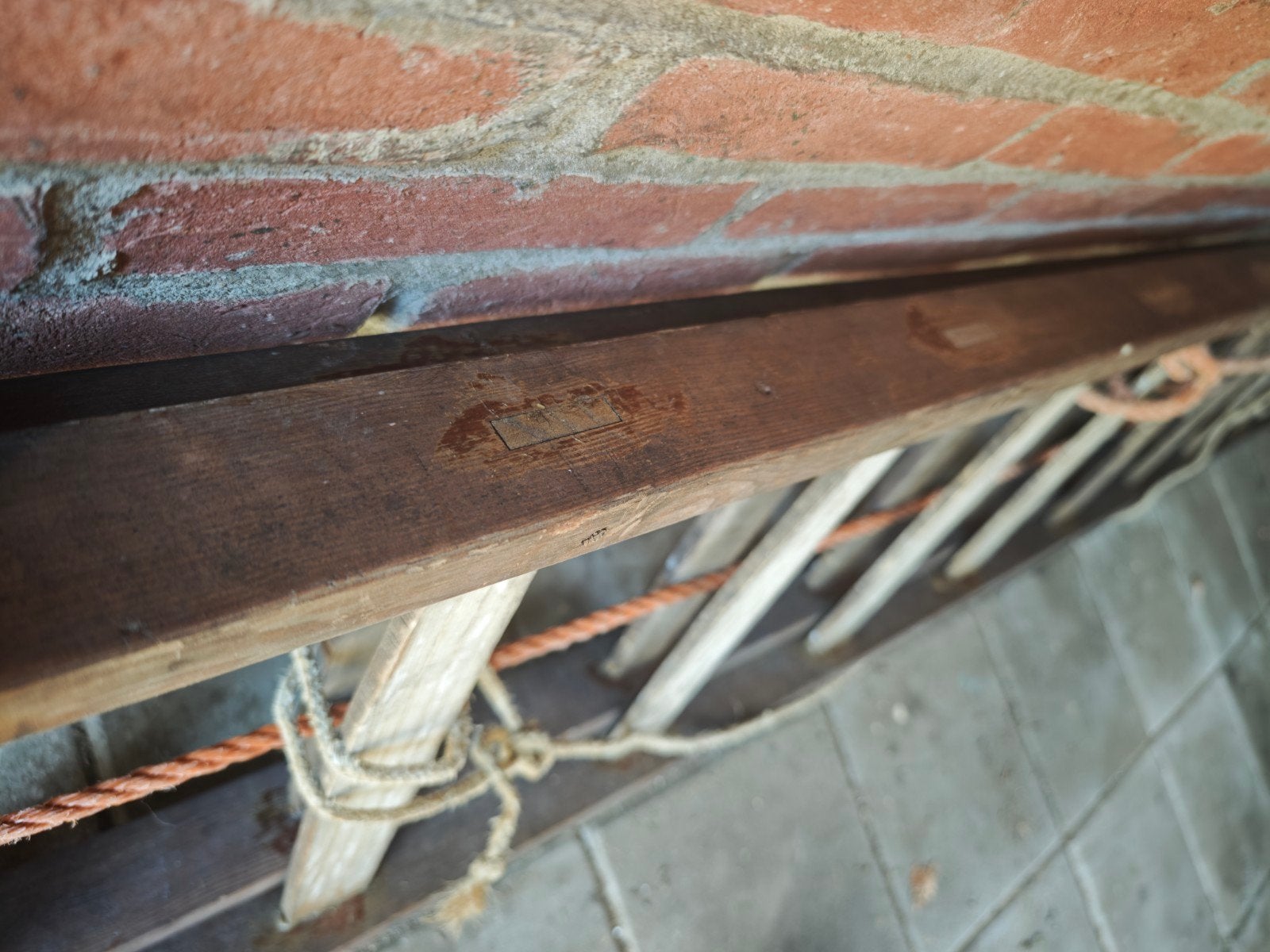 Oude houten ladder, vintage, theater, museum, decor, Ophalen, Gebruikt