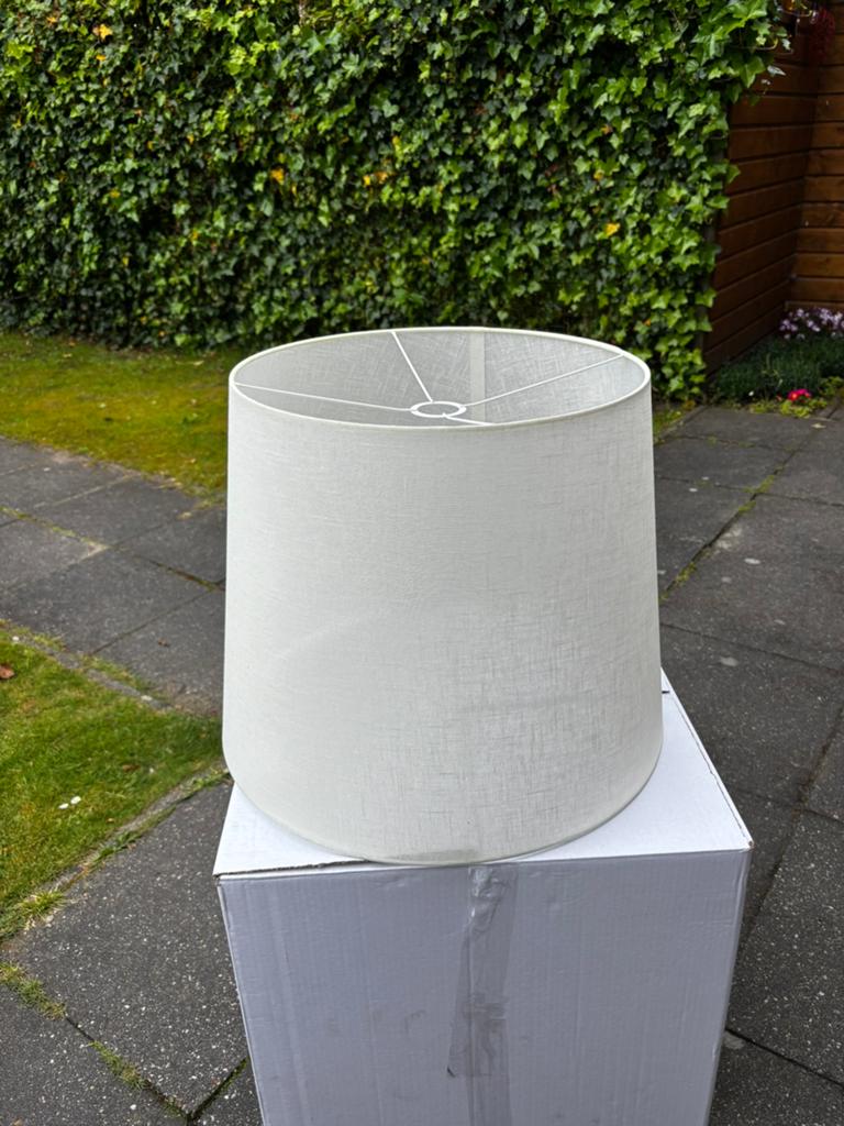 Lampenkap, nieuw, linnen, wit 50x50x40 - gratis, Ophalen of Verzenden, Zo goed als nieuw, Wit, Rond