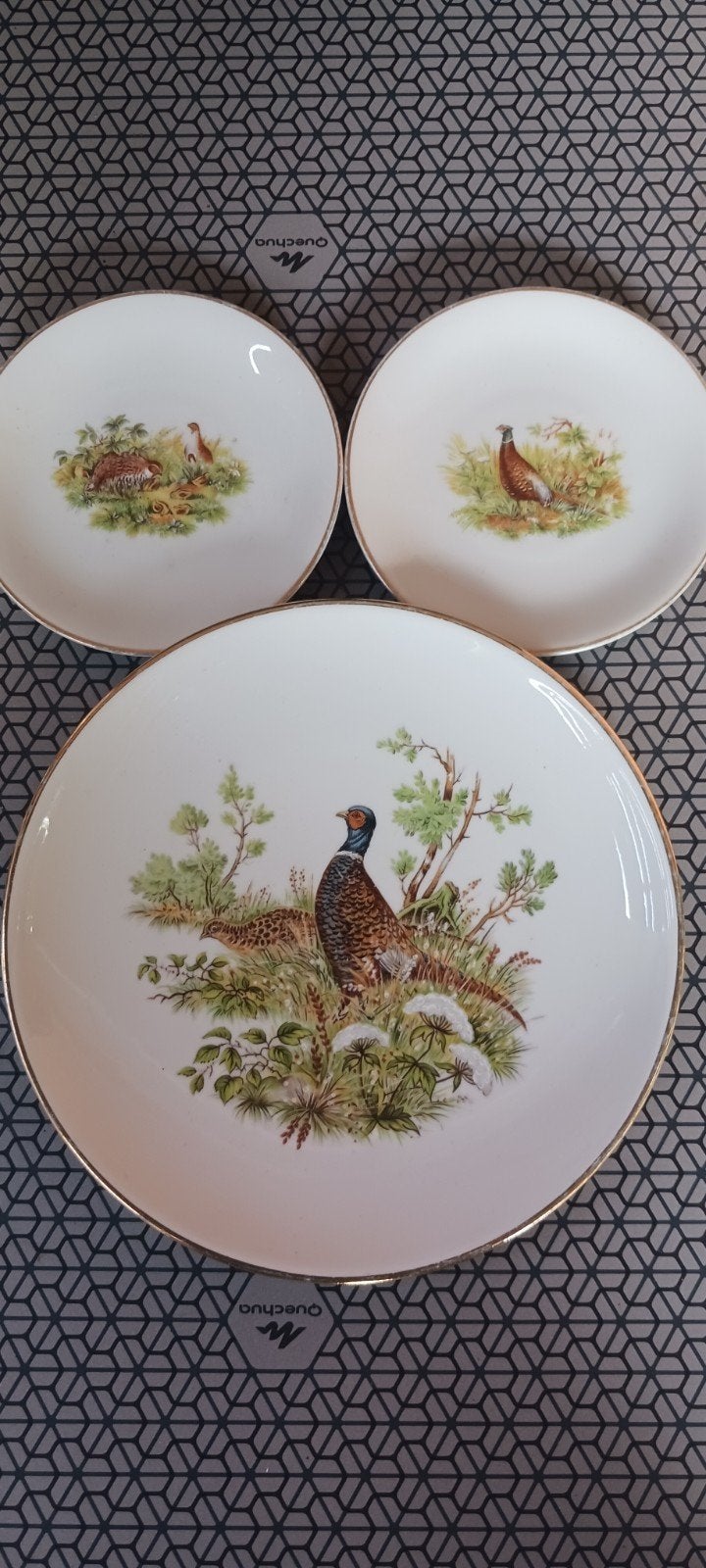 Vintage Kucka Porzellan Bavaria Germany Fazanten Borden, Antiek en Kunst, Antiek | Porselein, Ophalen of Verzenden