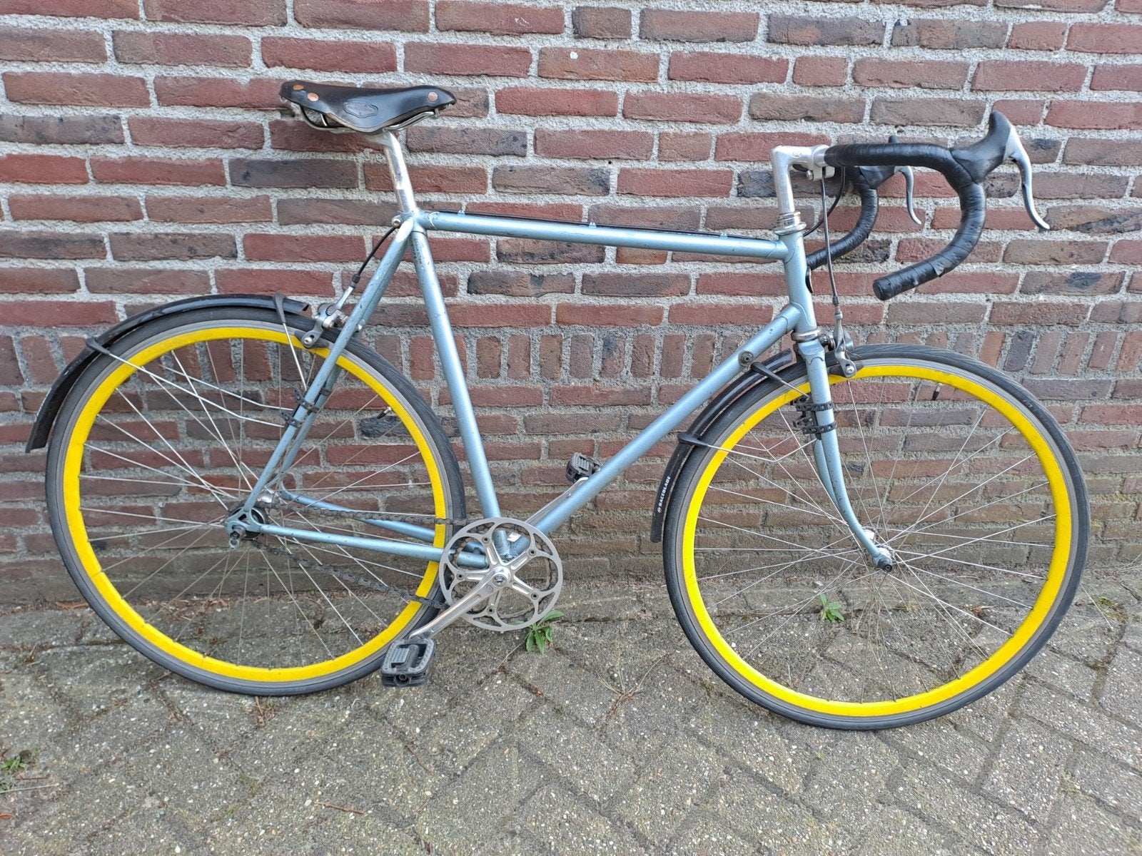 Koga Miyata Single Speed met Leren Brooks Zadel, Ophalen, Gebruikt, Velgrem, Koga Miyata