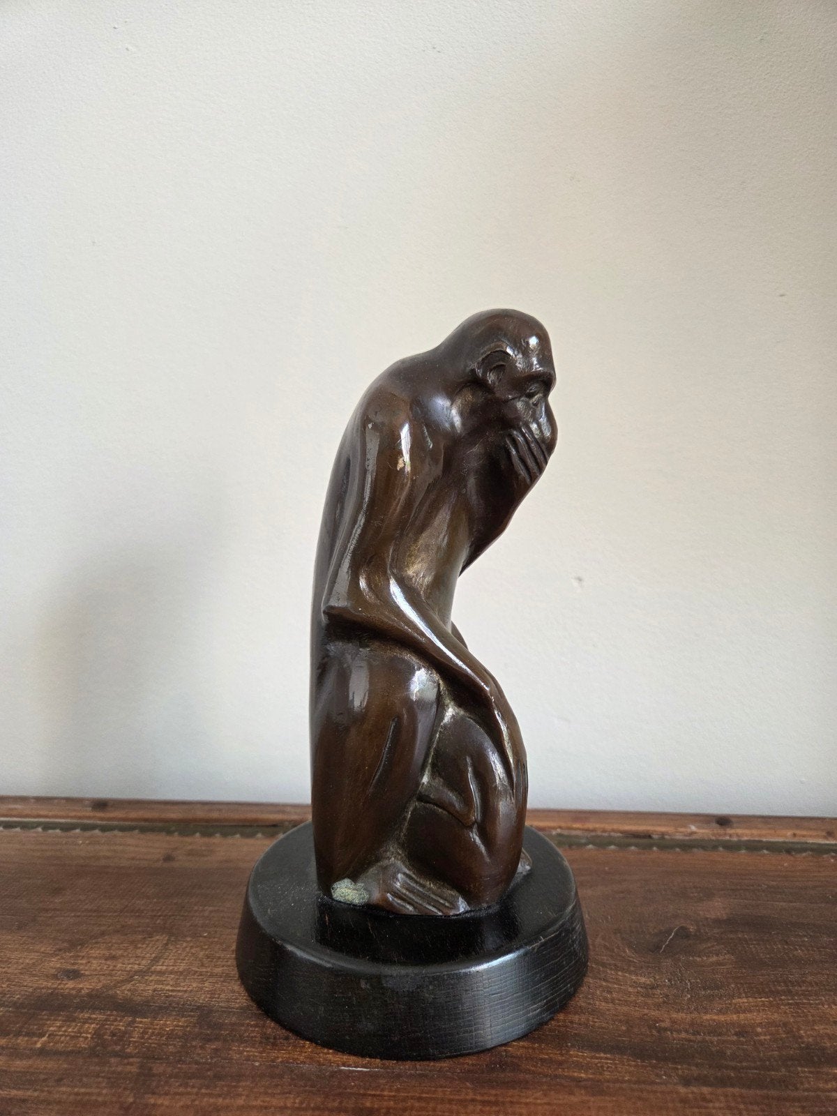 beeld van een aap Nel Bakema, Art deco, Ophalen of Verzenden, 20 - 50 cm, Beeld