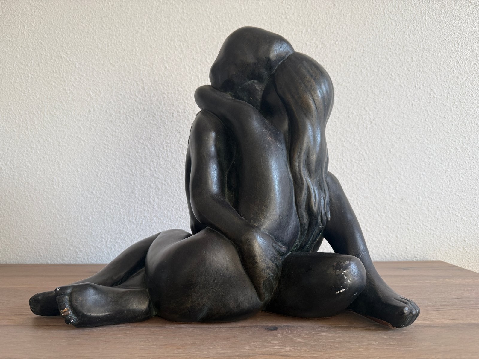 Stenen beeld van een omhelzend paar, Ophalen, Groep mensen, Handgemaakt, 20 - 50 cm