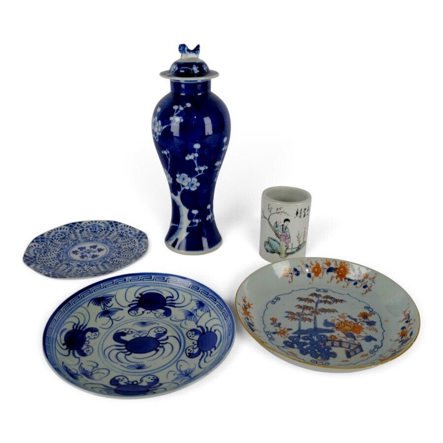 Lot Chinees porselein, 5-delig, Antiek en Kunst, Ophalen of Verzenden