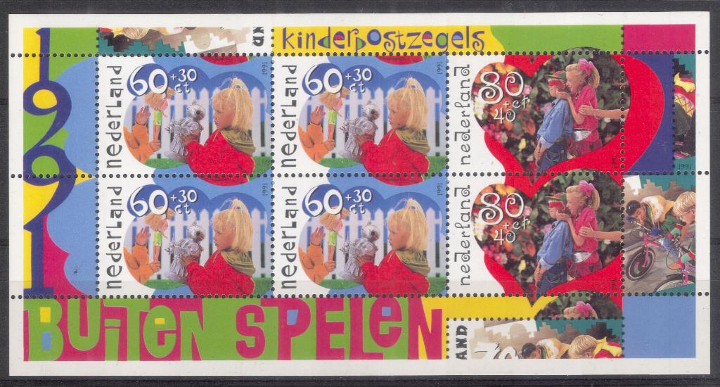 Blok (41) - kind 1991 – buiten spelen - postfris, Verzenden, Na 1940, Postfris