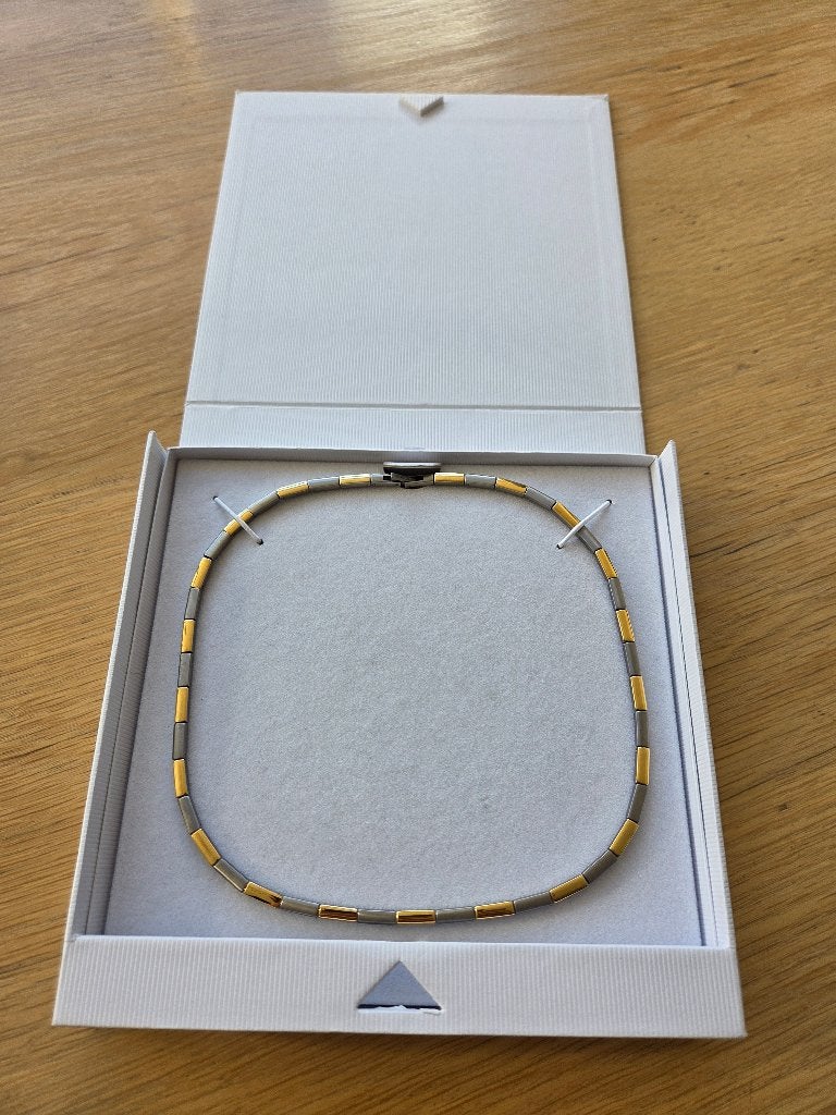 Boccia Titanium ketting bicolor dames - Lengte 45 cm, Ophalen of Verzenden, Zo goed als nieuw, Overige kleuren, Overige materialen